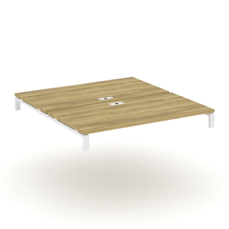 Двойной стол надставка на две опорные тумбы CONCEPT CN.DSN-007 Дуб Винченцо Белый