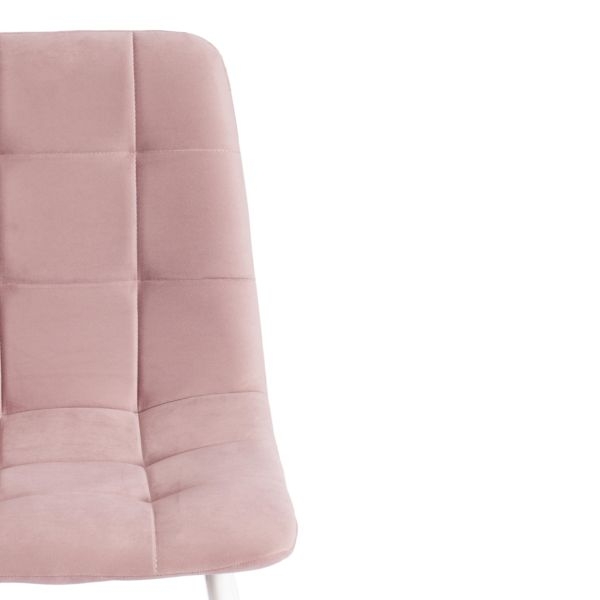 Стул CHILLY MAX / 1 шт. в упаковке Велюр/металл , 45 х 54 х 90 см , пыльно-розовый/белый