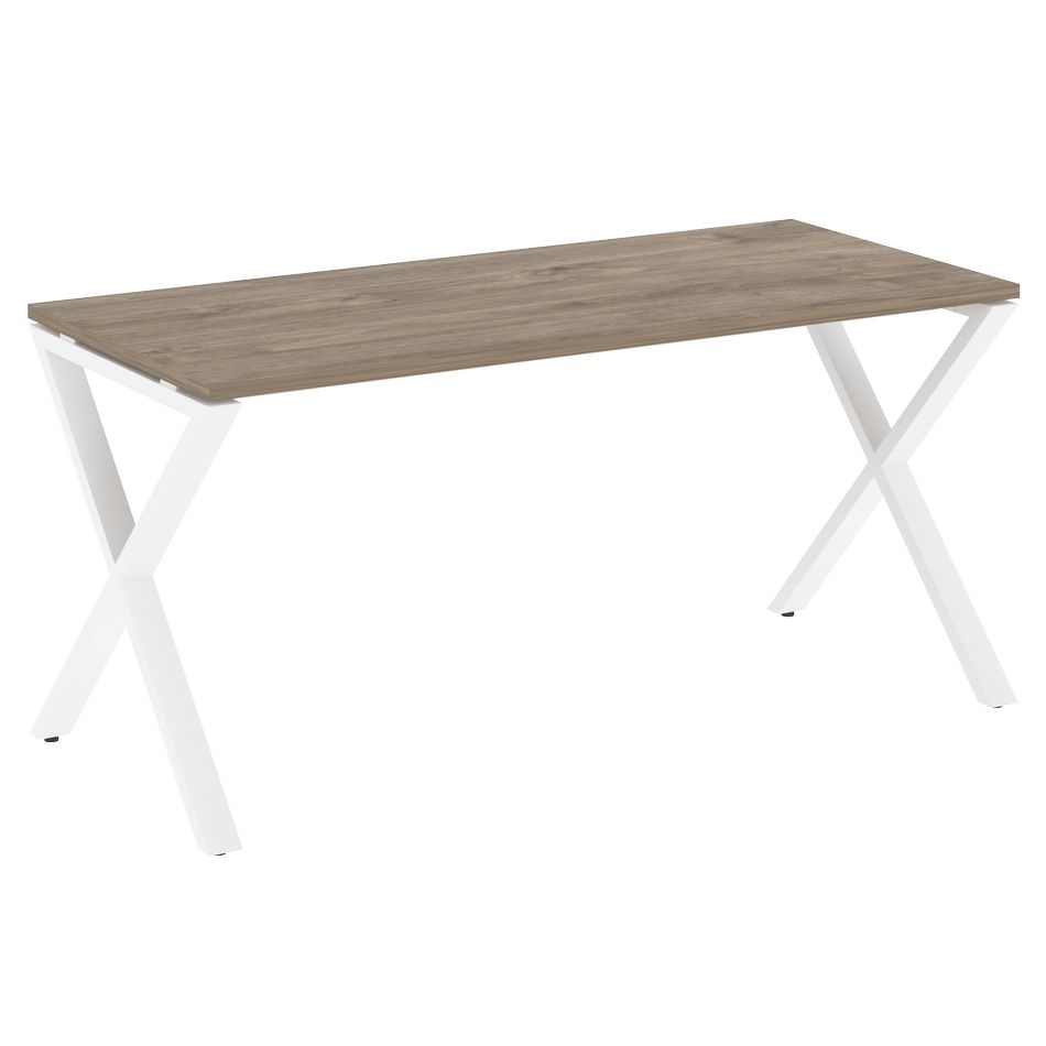 Стол рабочий LOFT VR.L-SRX-4.7 Металл белый Тиквуд темный