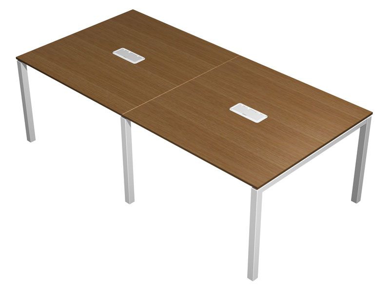 Стол для переговоров с кабель-каналом Profiquadro КВ 123 БН Орех ногаро/белый премиум