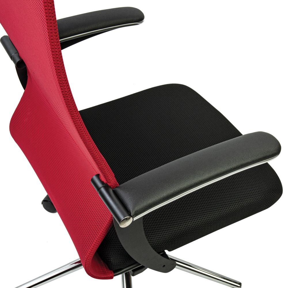 Кресло руководителя BRABIX PREMIUM Ultimate EX-801 хром Черное/красное