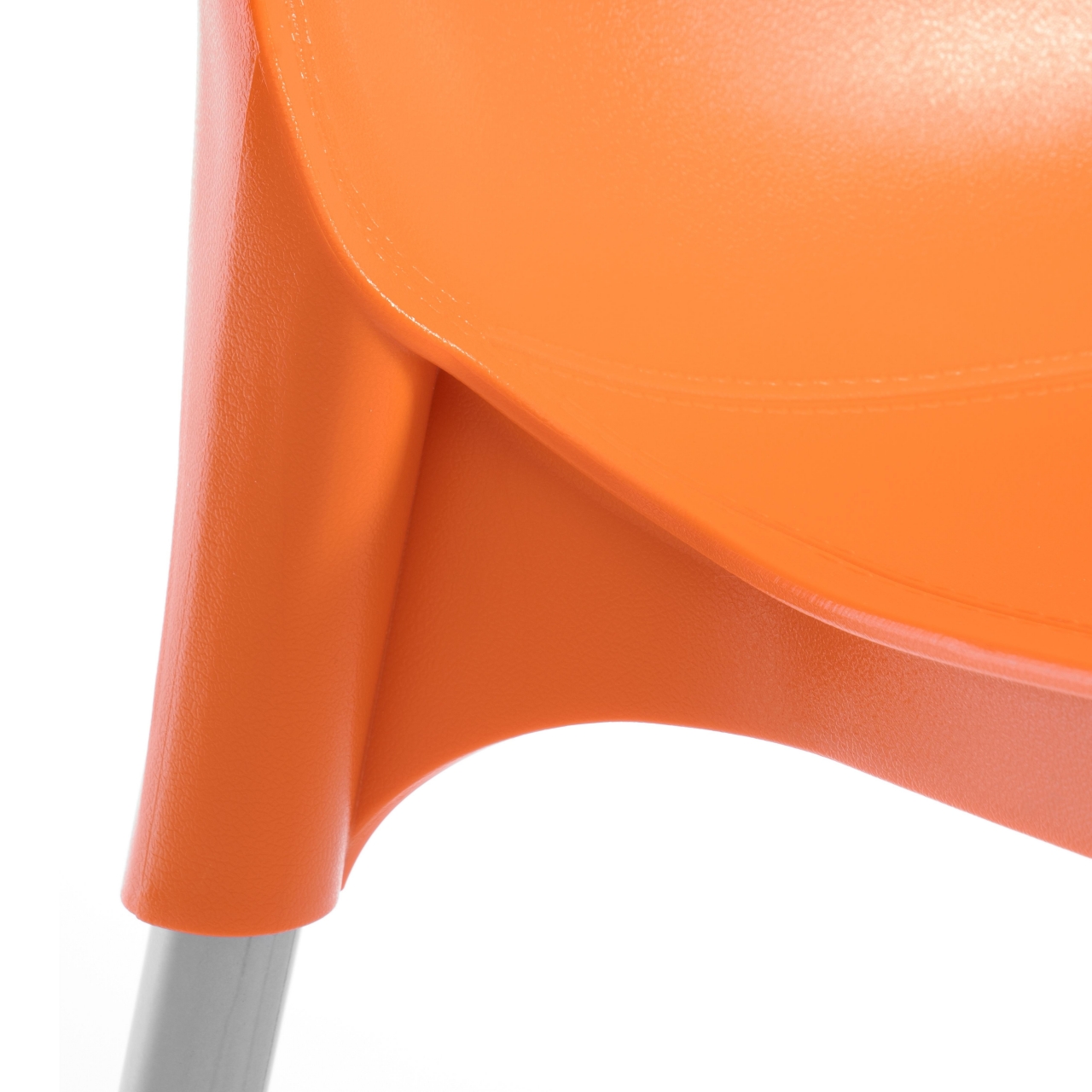 Стул GENIUS (mod 75) металл/пластик, 46x56x84cм, оранжевый/ножки хром