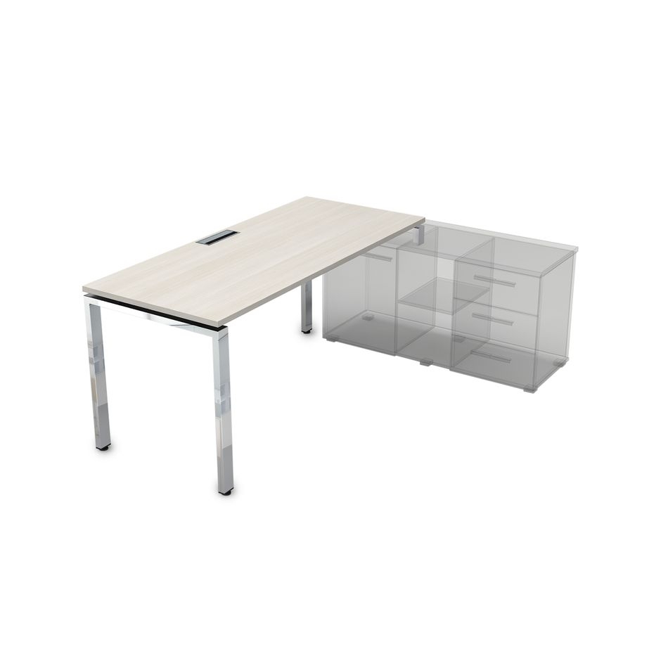 Стол рабочий, прямолинейный три опоры, правый GLOSS LINE НСТП-П.975 Ivory