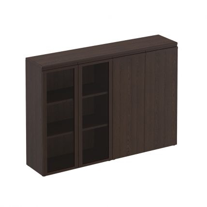 Шкаф для документов средний комбинированный (со стеклом + закрытый) MARK МК 322 Дуб валенсия