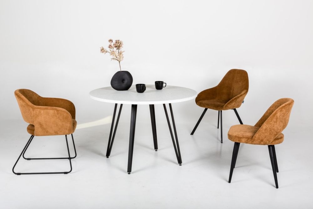 Стол Диего d110 Мрамор бьянко