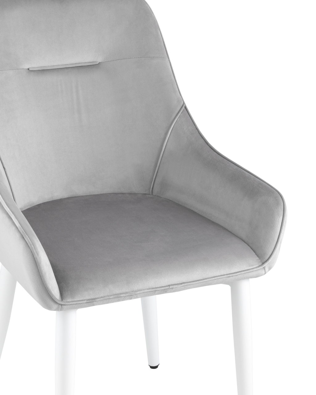 Комплект из двух стульев Диана велюр серебристый ножки белые 2 шт