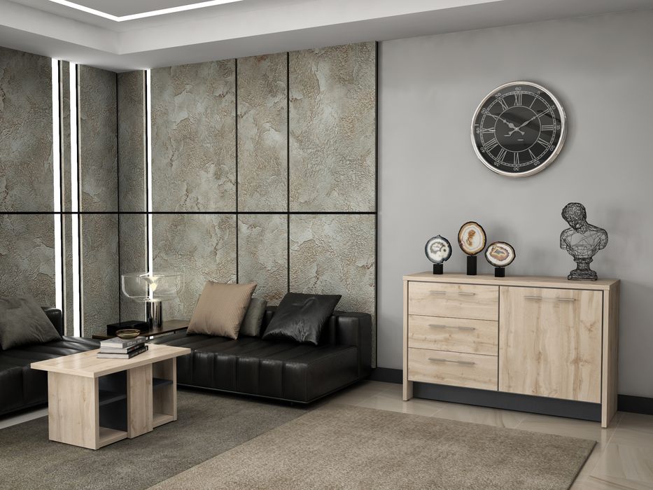 Комплект мебели для кабинета руководителя Торстон 06 Дуб Вотан Антрацит