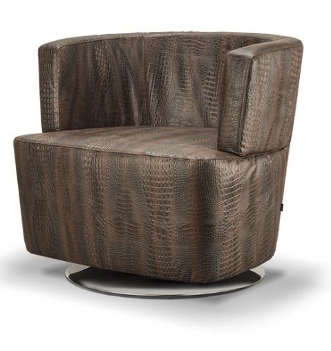 Кресло на поворотном блине Эго 1 Коричневое (экокожа)