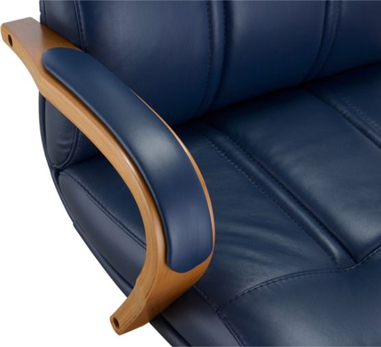 Кресло с высокой спинкой на крестовине Босс D100 Темно-синее