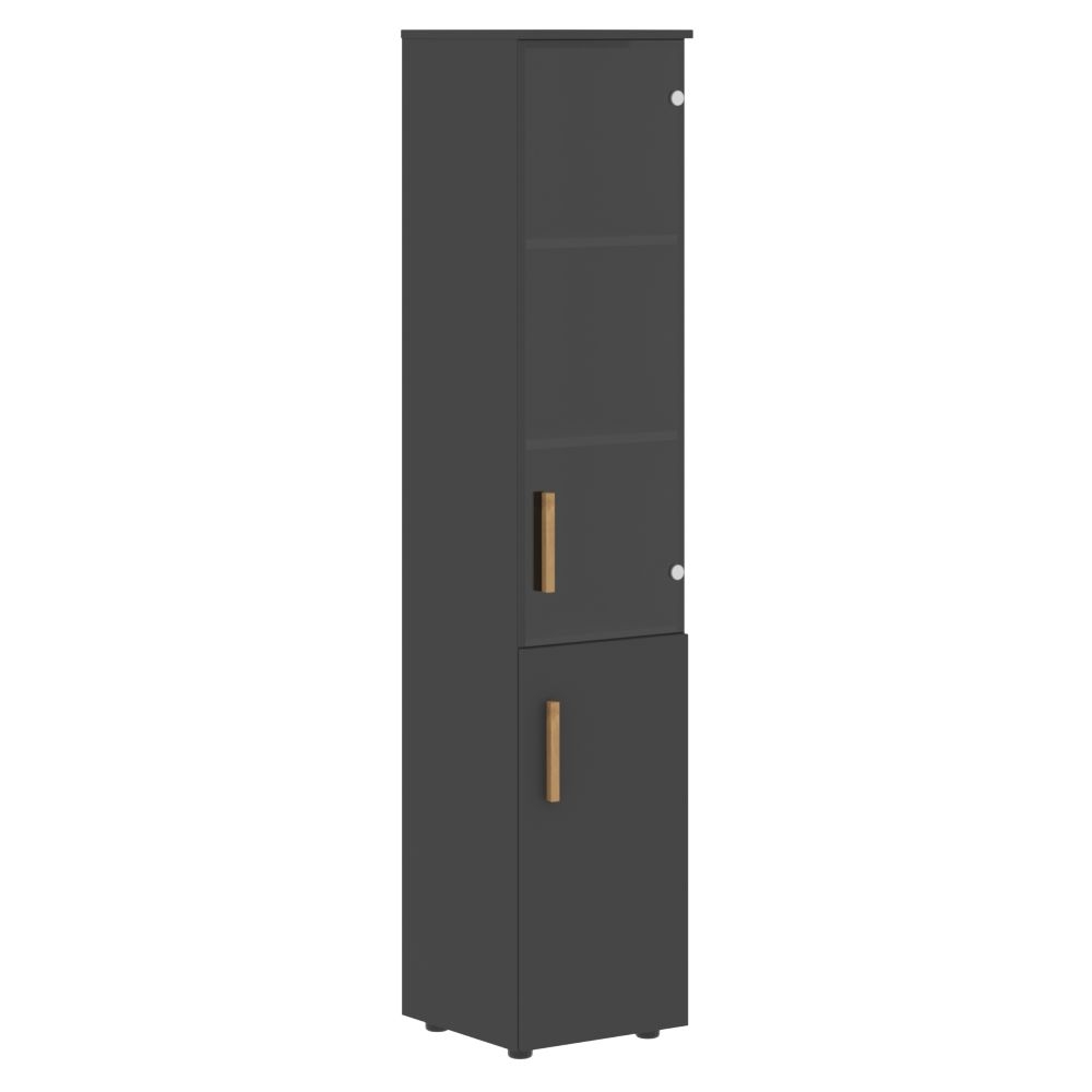 Шкаф-колонка комбинированный правый Forta FHC 40.2 R Черный графит