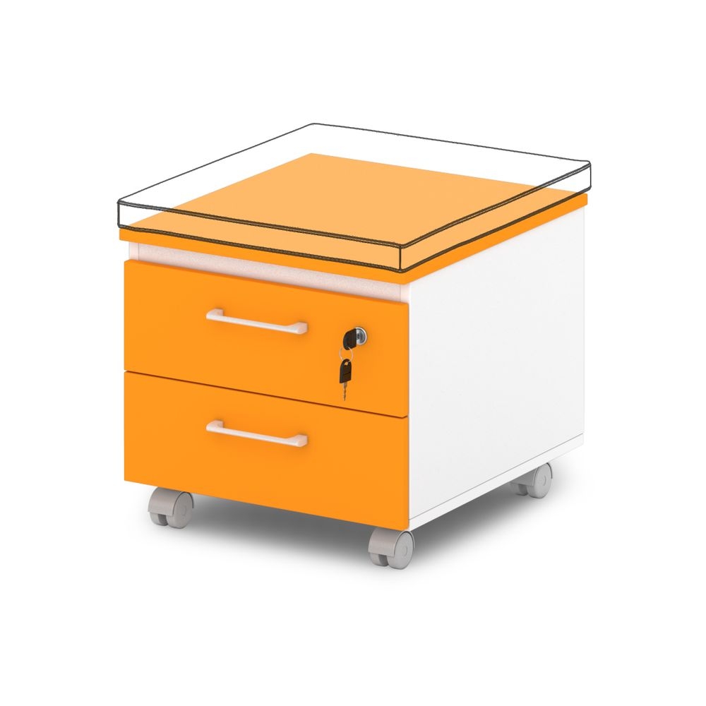 Тумба подкатная низкая S-96 Sentida Color Апельсин