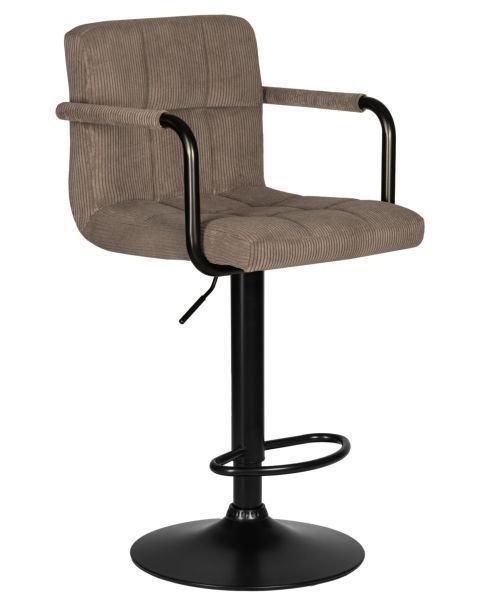 Стул барный DOBRIN KRUGER ARM BLACK (какао вельвет (LAR-E2041-05)) 2 шт