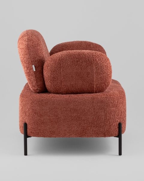 Кресло Кэнди ткань с подлокотниками букле коралловый