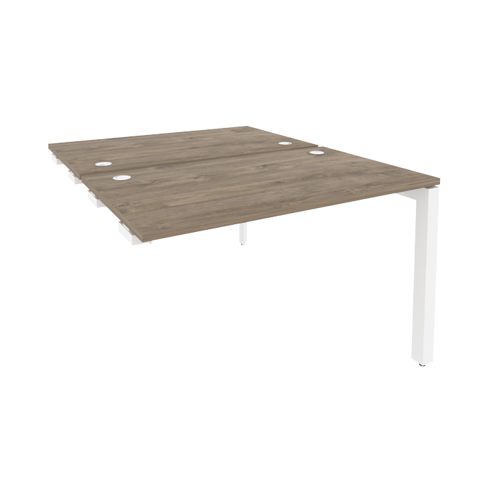 Стол-приставка двойной на П-образном м/к к опорным элем. ONIX O.MP-D.SPR-2.7 Тиквуд Темный/Белый