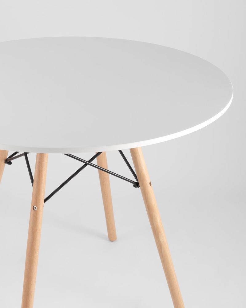 Обеденная группа DSW D90, 3 стула DSW Белые