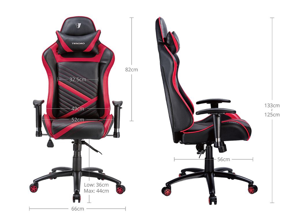 Кресло геймерское Tesoro Zone Speed F700 BR Черное Красное