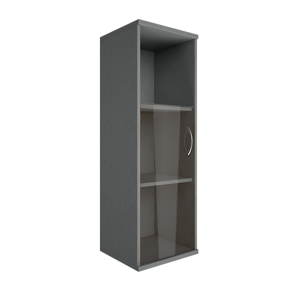 Шкаф средний узкий левый Riva А.СУ-2.2 Л Венге/Металлик