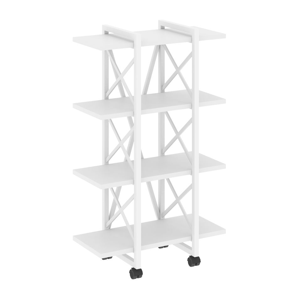 Стеллаж на колесных опорах - 4 полки LOFT  VR.L-MST.K-4.4V Металл белый Белый Бриллиант