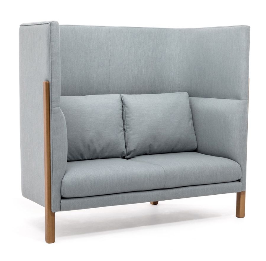Диван двухместный с высокой спинкой TORDINO 2 high Melva72 nut Серо-голубой Орех