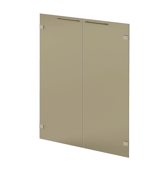 Двери низкие стеклянные 418 (2 шт.) Саньяна N-016 Бронза