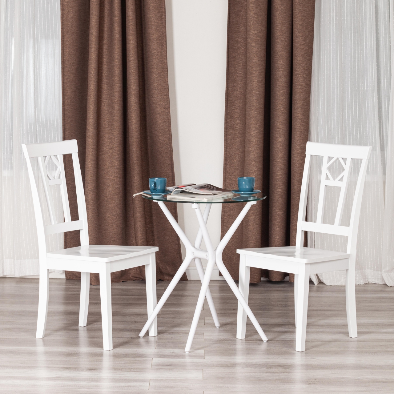 Стул Камилла (CAMILLE) (комплект) дерево гевея, МДФ, 44х54х95, pure white (402)