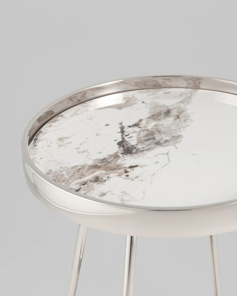 Журнальный стол Гера 50х50 см сталь серебро