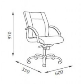 Кресло со средней спинкой на крестовине Чик D80 Белое