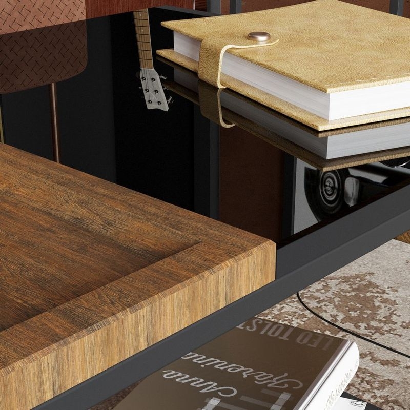 Стол журнальный Трисс Дуб американский / Черная лакобель / Черный