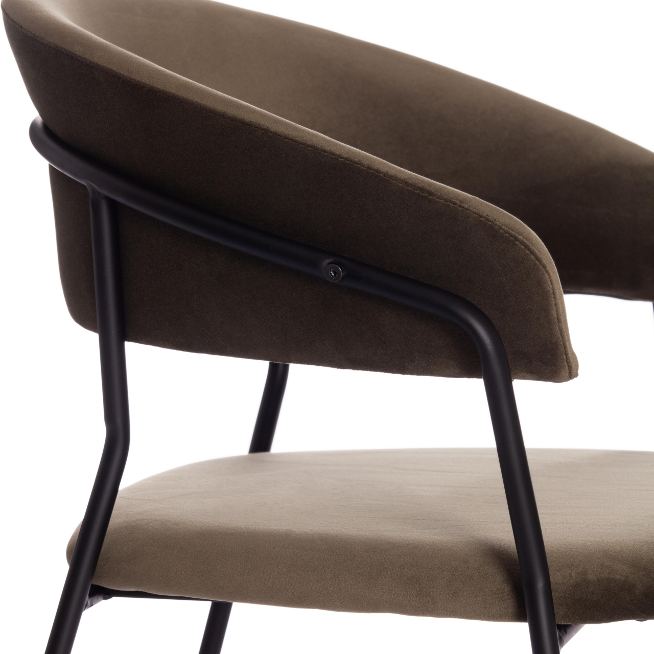Стул TURIN (mod. 0129571) / 1 шт. в упаковке металл/вельвет, 56х50х78 см, хаки S108 (85 DARK TAN)/черный