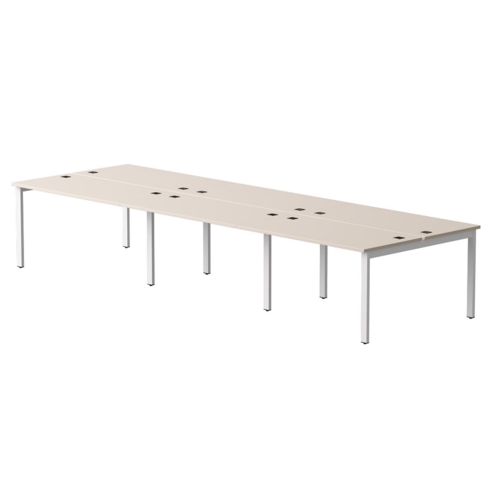 Бенч-система на 6 мест на металлокаркасе, опоры 90 гр Everprof EVO 254S218 (4140) Кашемир Белый