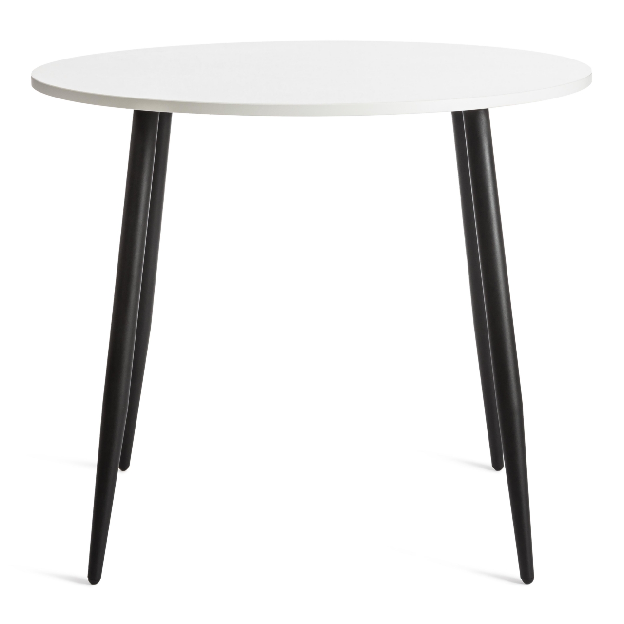 Стол URANUS ЛДСП/металл, 90x90x77 см, Белый/Черный