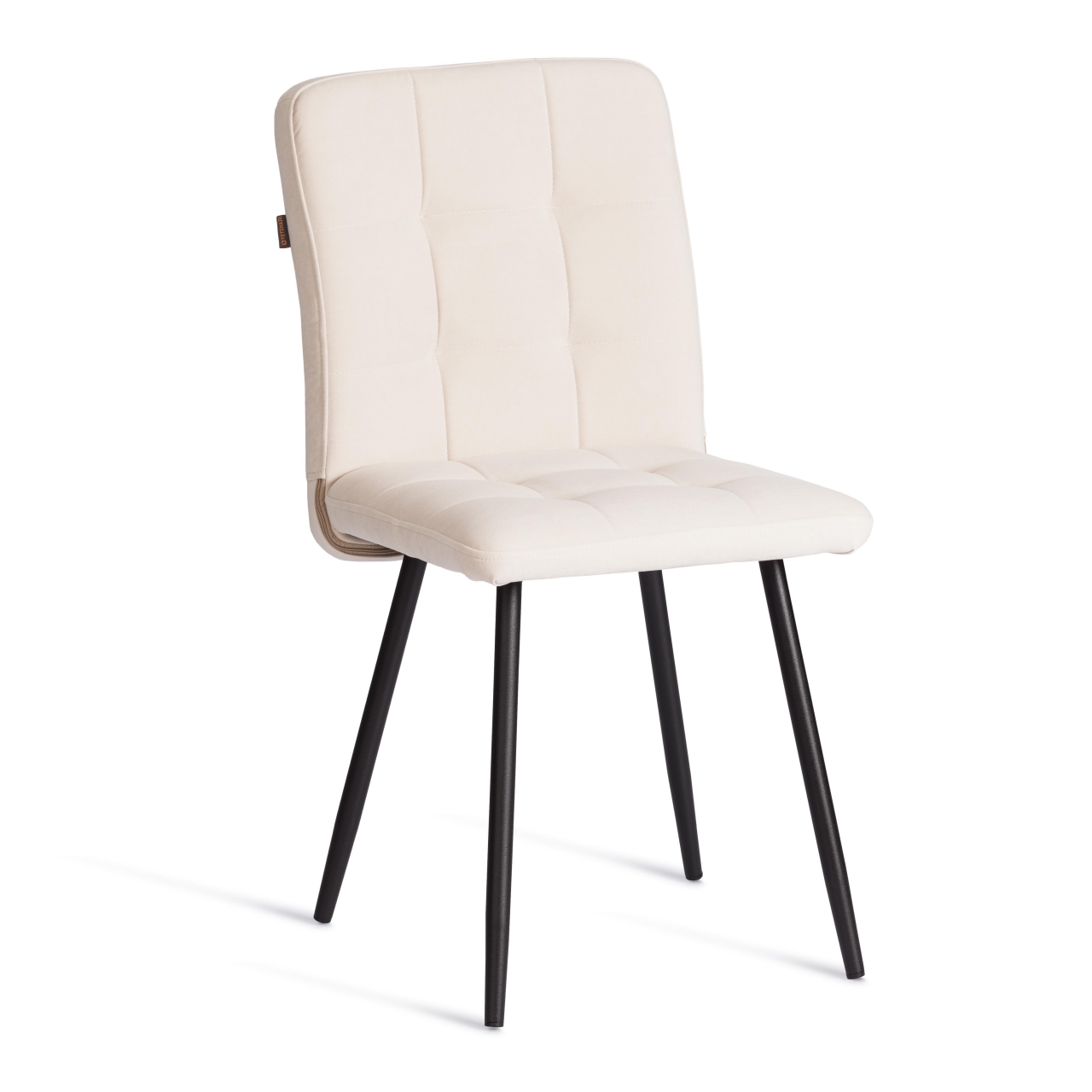 Стул обеденный Medeo LT, велюр, молочный/черный, 4, 45х56х89 см