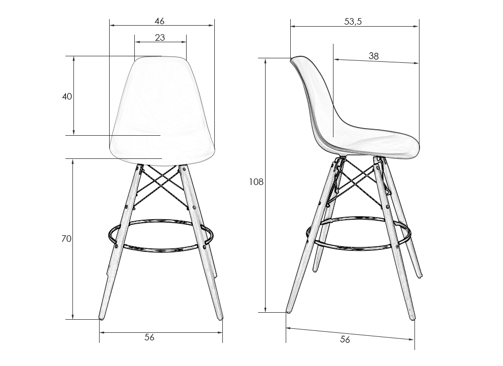 Стул барный DOBRIN DSW BAR Горчичный Y-03