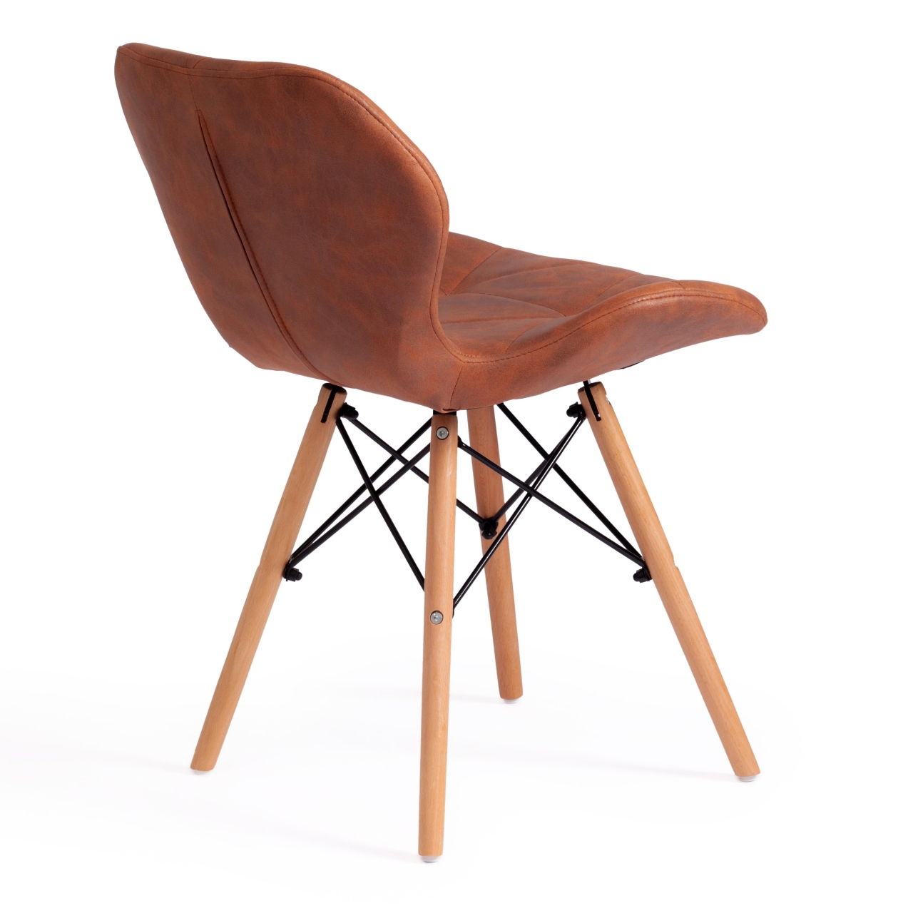 Стул STUTTGART (mod. 74) экокожа/дерево береза/металл, 50 х 47 х 73 см, античный коричневый RH02-13/натуральный