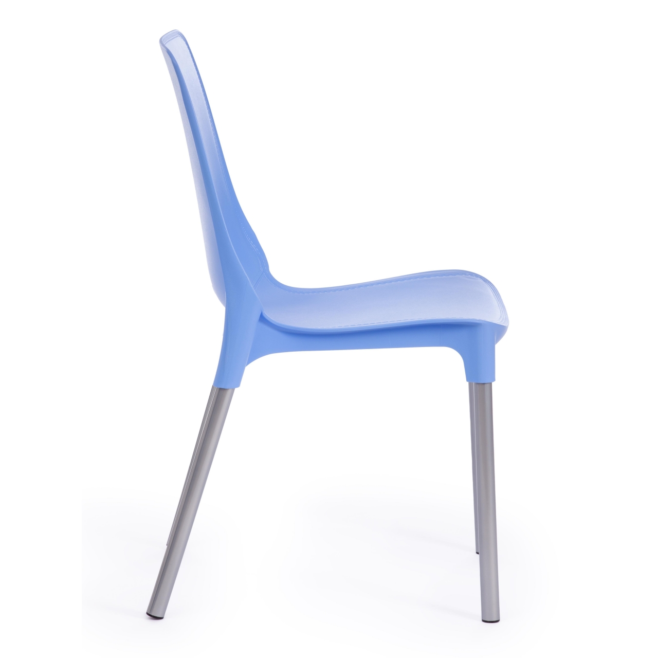 Стул GENIUS (mod 75) металл/пластик, 46x56x84cм, голубой/ножки хром