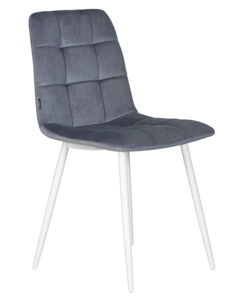 Стул обеденный DOBRIN CHILLY (Серо-голубой Holland 14, основание белое) 4 шт