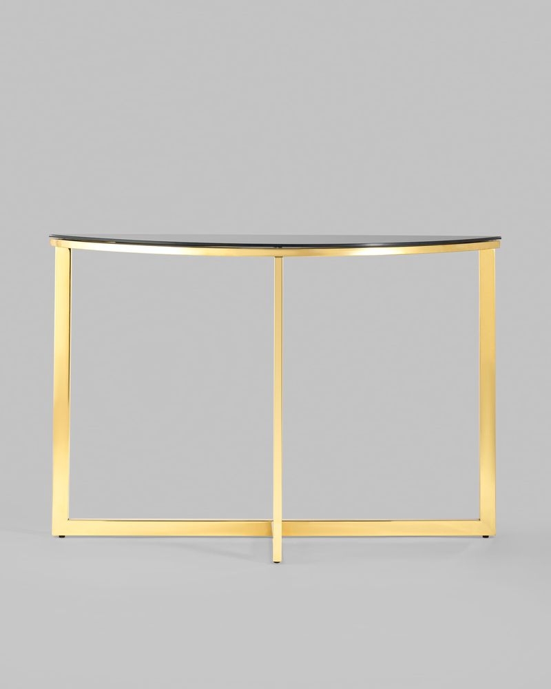 Консоль полукруглая АЛЬБА 115x30 Золото (стекло черное)