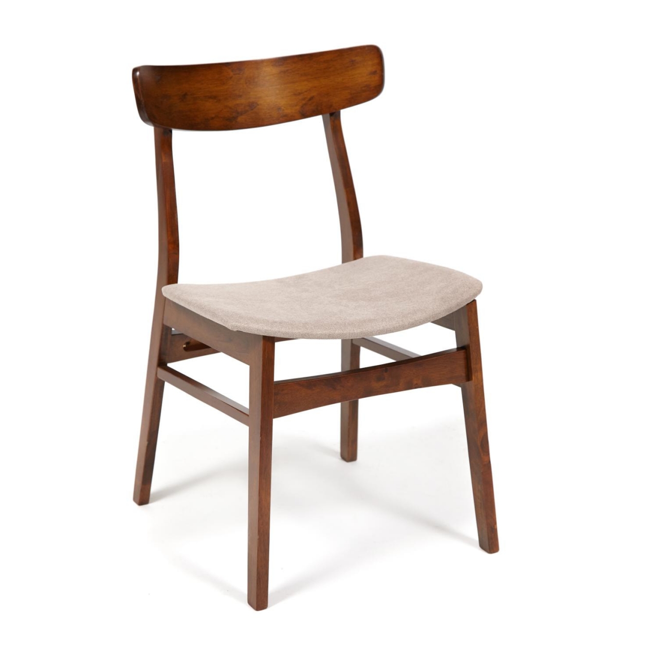 Стул CT 8804 Rabat с мягким сиденьем дерево гевея, 52,5*46,5*78см, Темный Дуб, ткань бежевая (FG22616-16)