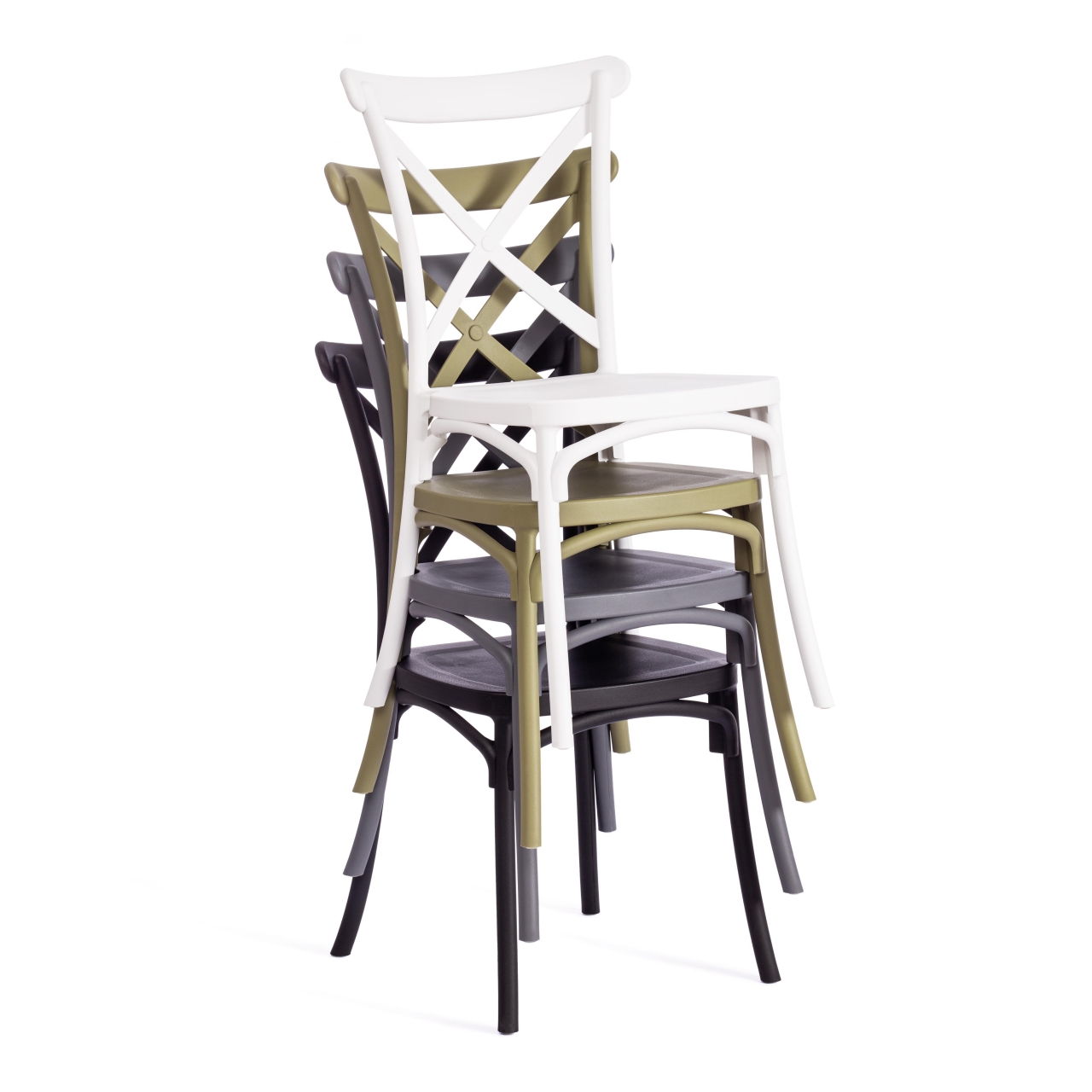 Стул CROSS (mod. PL24) пластик, 48 х 58 х 89 см, Black (черный) 05