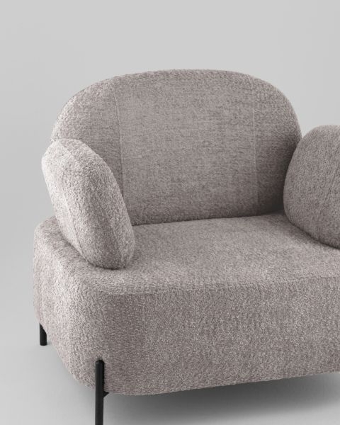 Кресло Кэнди ткань с подлокотниками букле капучино
