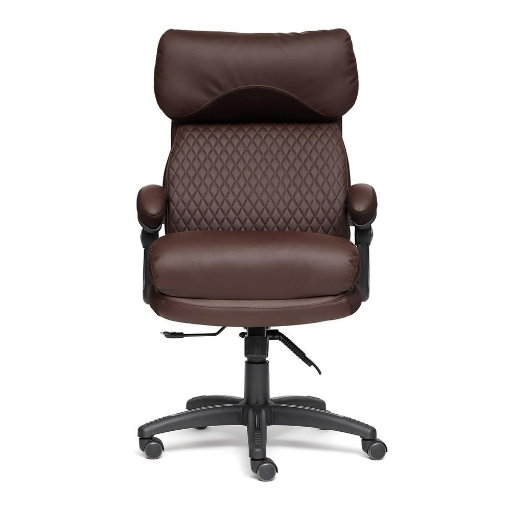 Кресло CHIEF кож/зам/ткань, коричневый/коричневый стеганный, 36-36/36-36 стеганный/24