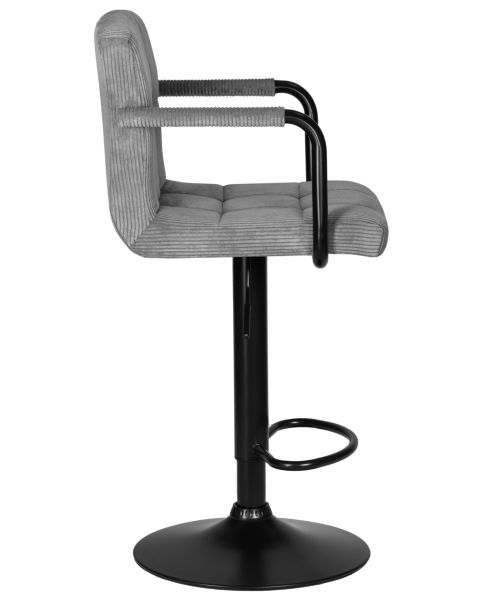 Стул барный DOBRIN KRUGER ARM BLACK (серый вельвет (LAR-E2041-25)) 2 шт