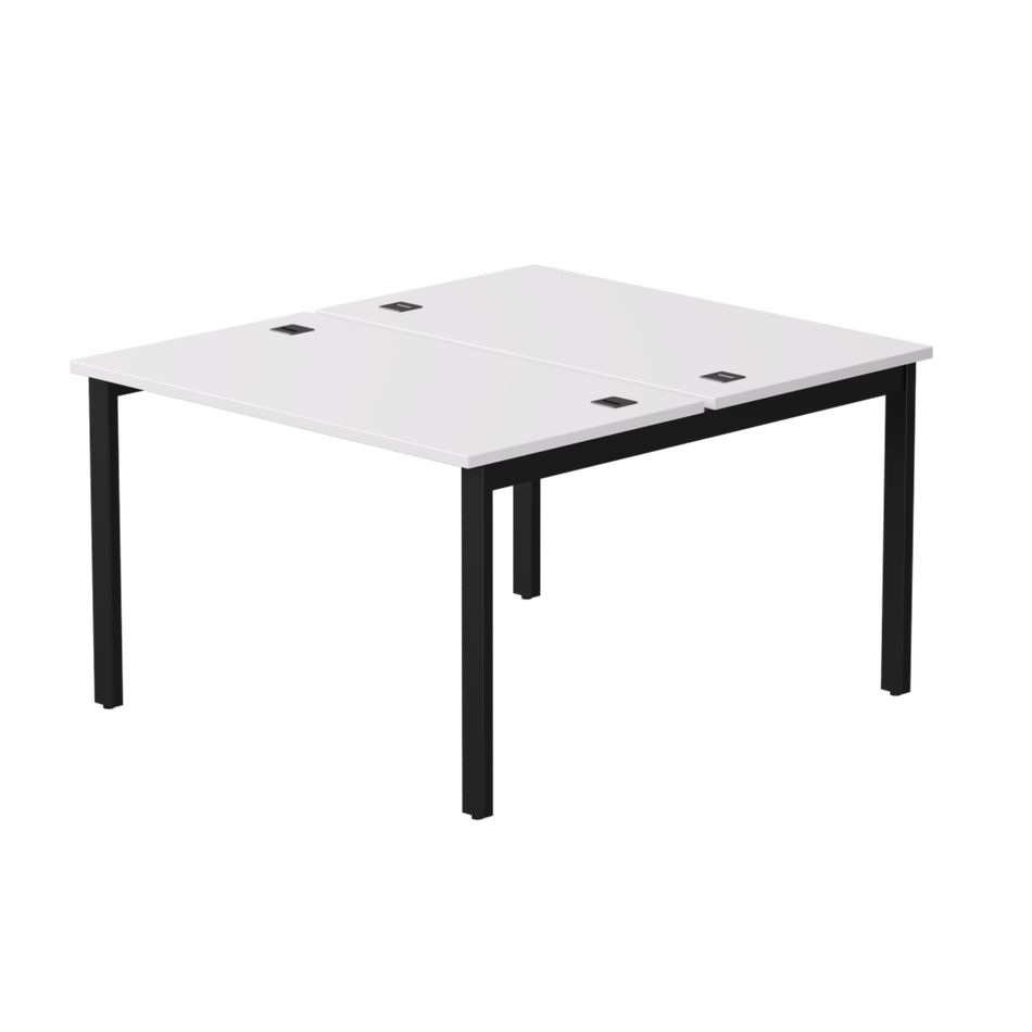 Бенч-система на 2 места на металлокаркасе, опоры 45 гр Everprof EVO 254S015 Белый Черный