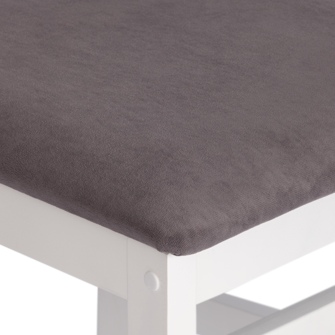 Стул SWEDEN (комплект) NEW, Многослойный березовый шпон, 41х40х99 см, white/велюр темно-серый