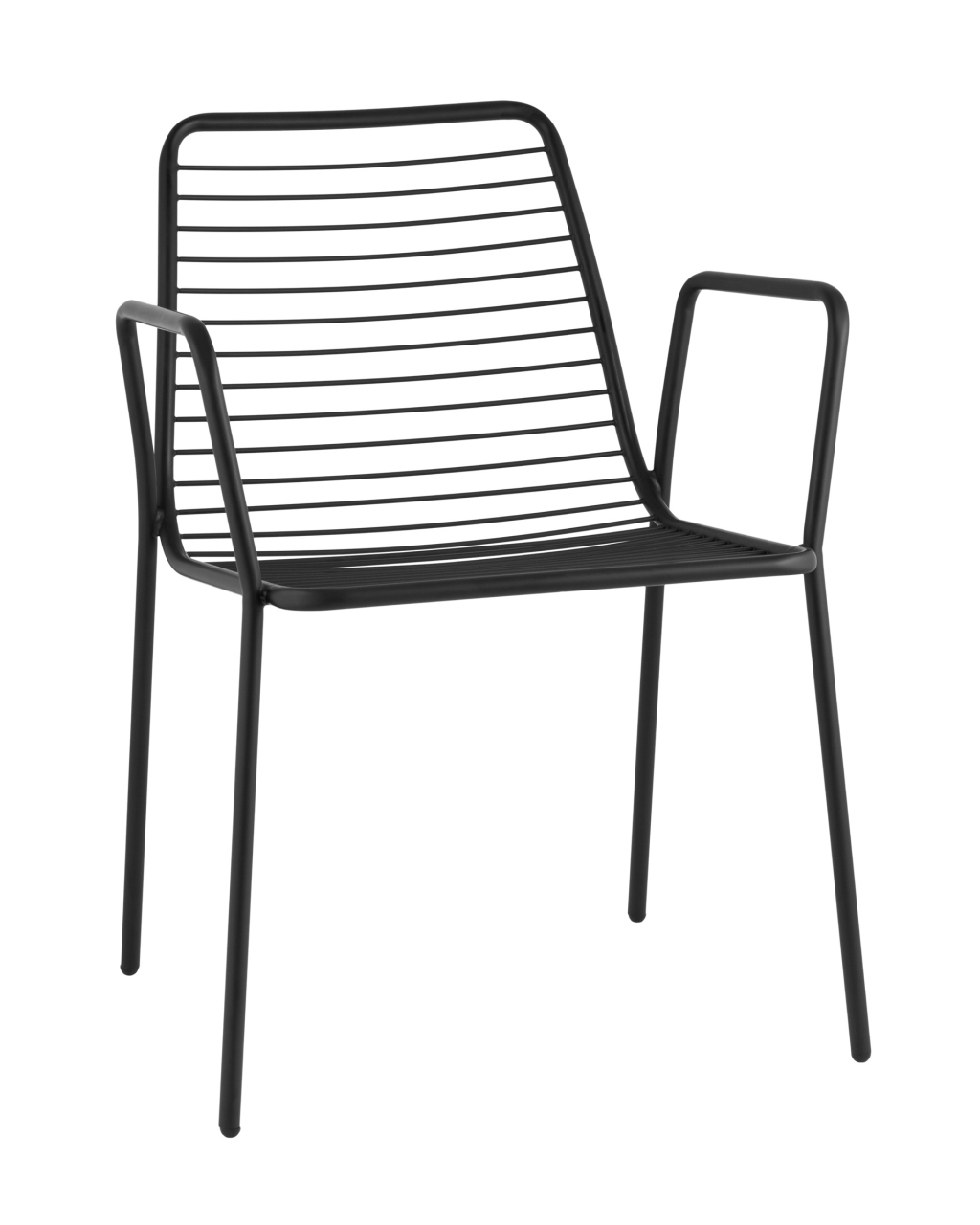 Стул Дели с подлокотниками металл черный