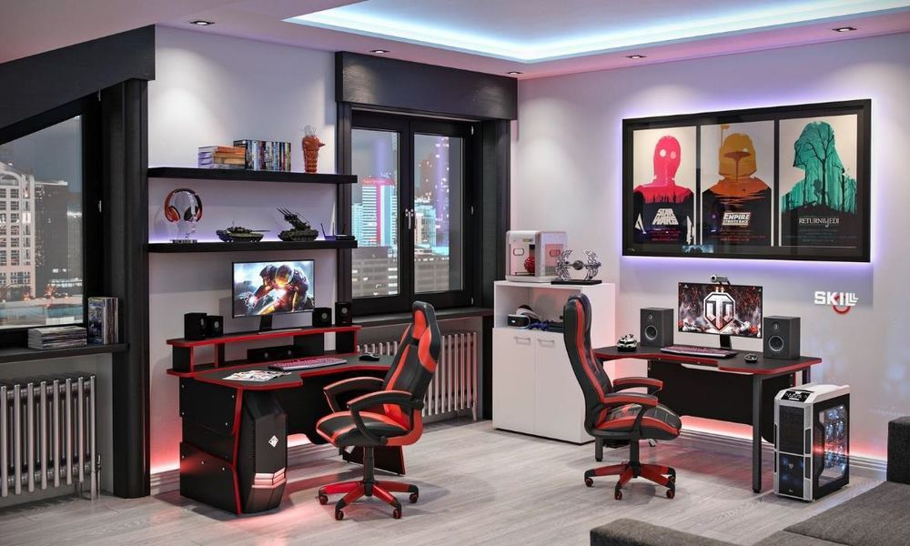 Компьютерный стол SKILL SSTG 1385 Металлик