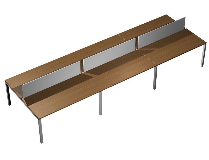 Рабочая станция с настольными экранами Profiquadro КВ 0132-3 Орех ногаро/белый премиум