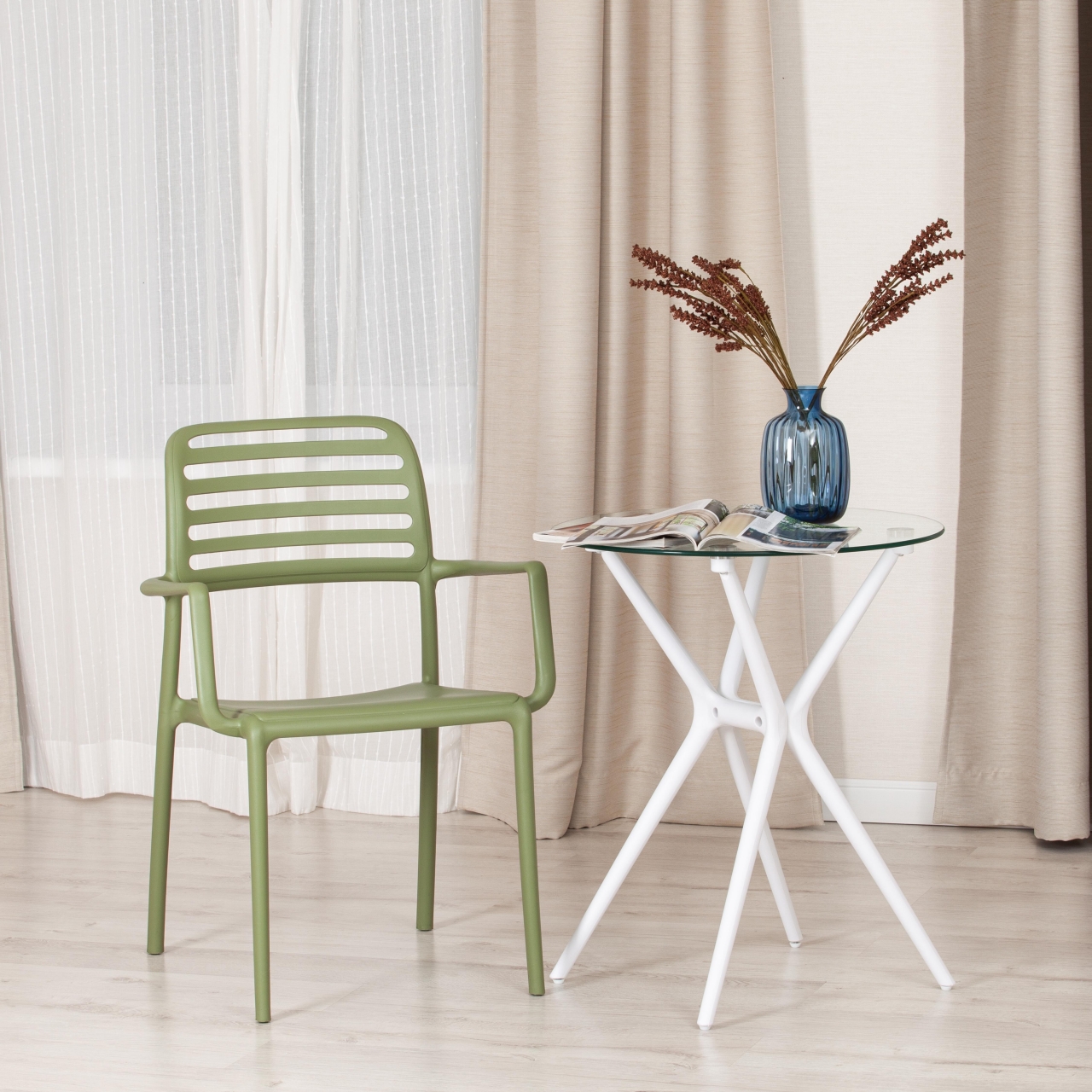 Стул VALUTTO (mod. 54) пластик, 58 х 57 х 86 см , Pale green (бледно-зеленый) 33513