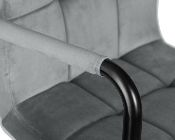 Стул барный DOBRIN KRUGER ARM BLACK (серый велюр (MJ9-75)) 2 шт