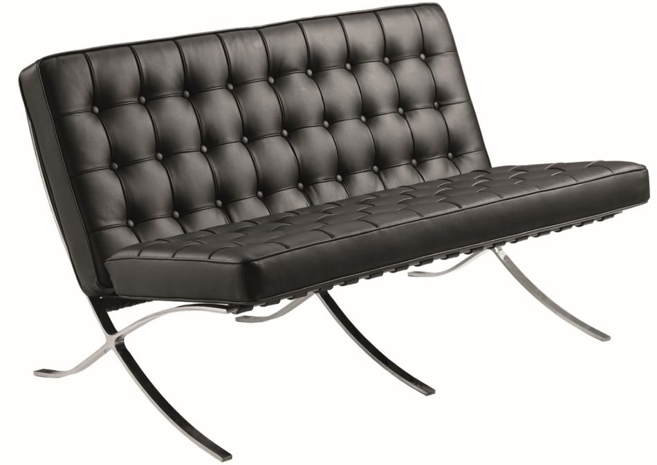 Диван двухместный Everprof Barcelona - 2 экокожа Черный